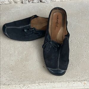 Naturalizer Navy Mules with Stitch Detail